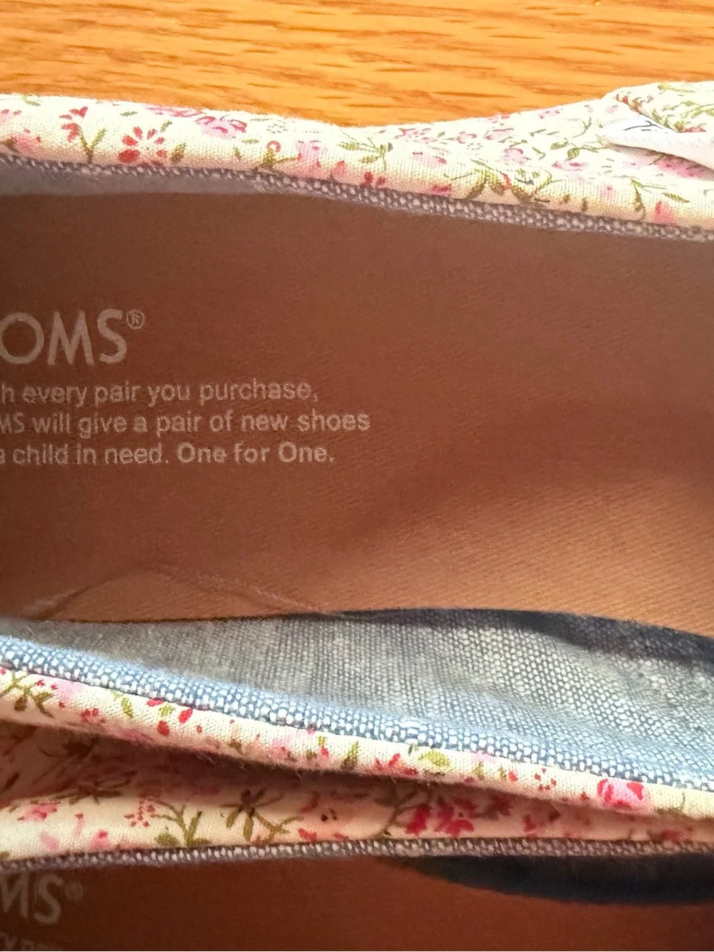 TOMS Floral Canvas Slip-On Flats in Pink and Cream